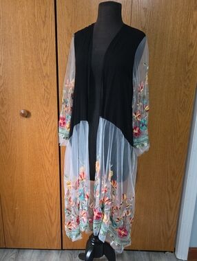 Black Rayon-Blend Top with Tag Detail - Size S